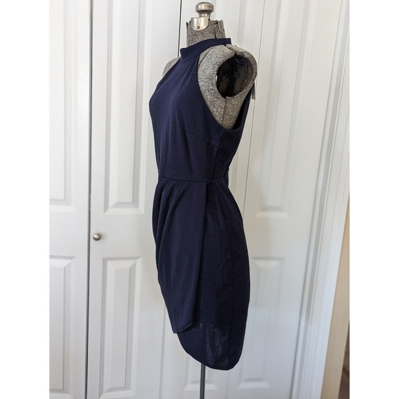 Manydress Womens Halter Ruched Dress Cocktail Bodycon Slim Mini Wrap Dress M - Picture 4 of 16